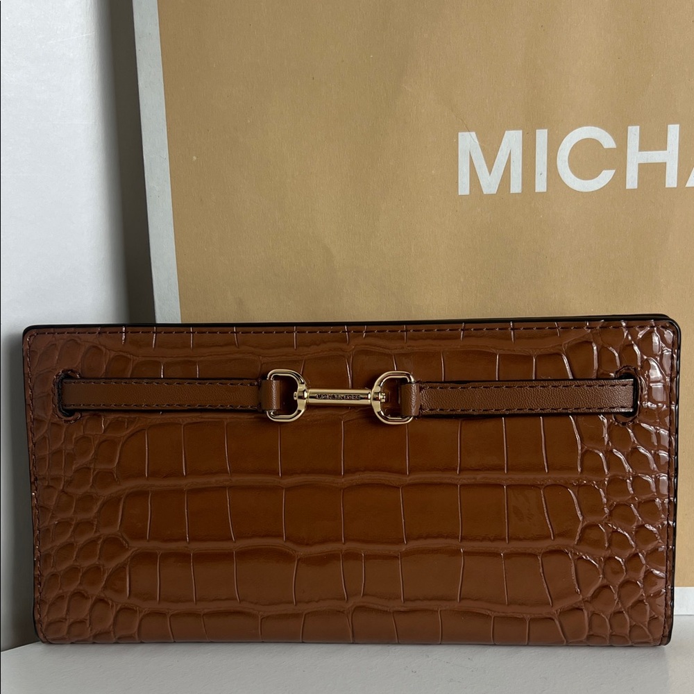 Michael Kors Tan Croc-Embossed wallet